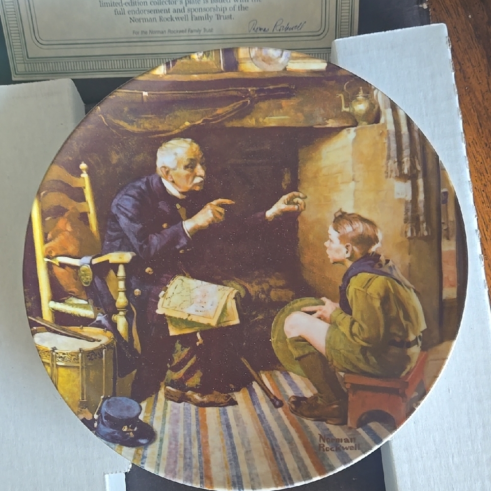 "The Veteran" Norman Rockwell Plate With COA